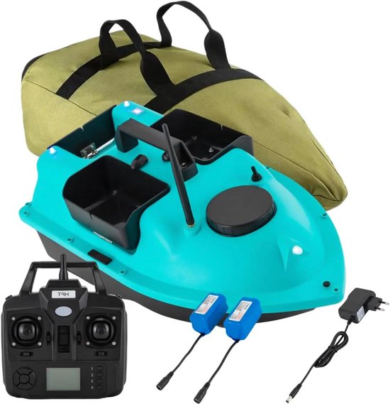 Allecto - RC Aasboot - GPS - 2 kg - Afstand Bestuurbare - 5200 mAh - Blauw - Visvoeren - Formaat 600 meter - Geschikt voor AliExpress - 18 uur runtime