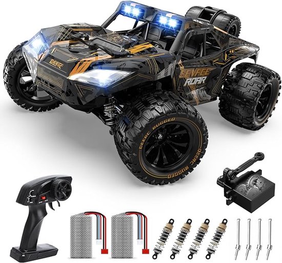 RC Monstertruck 1:14 – 40 km/u High-Speed Afstandsbestuurbare Auto – 4WD Offroad RC Truck met LED-Koplampen, 2 Accu’s & Proportionele Besturing