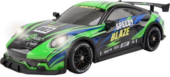 Gear2Play Speedy Blaze RC Auto 1:16 – Drift Auto met Licht & Geluid – Inclusief Oplaadbare batterij en extra set Banden