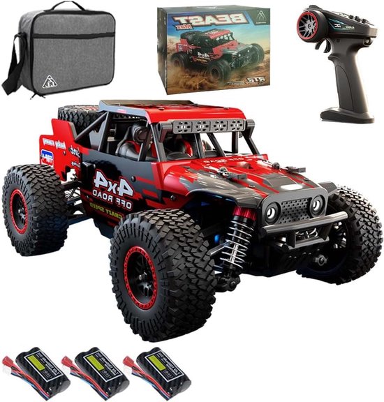 RC Auto – Radiografische Auto – Offroad Buggy – 4WD Racewagen – 1:20 Schaal – Borstelloze Motor – Tot 55 km/u – Rood