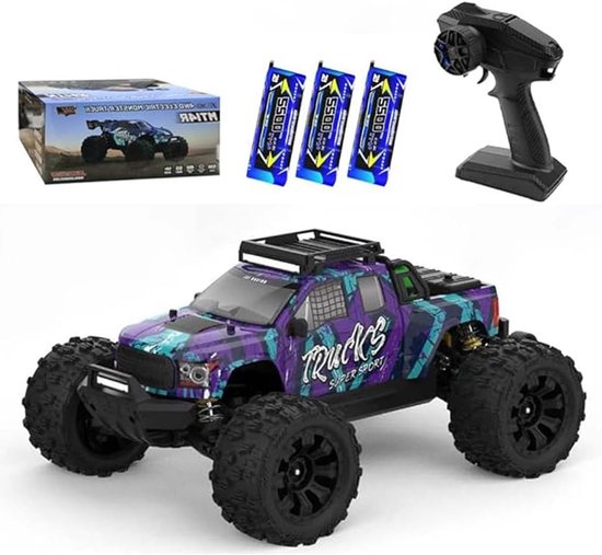 RC Auto – Afstandsbediening Wagen – RC Truck – Offroad Voertuig – Paars – 1:14 Schaal – 100 km/u Topsnelheid – Krachtige Borstelloze Motor
