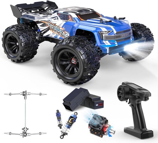 RC-terreinwagen – RC-auto – Afstandsbediening Voertuig – Buggy – Offroad Truck – Borstelloze Motor 68 km/h – 40 Minuten Speeltijd met 2 LiPo Accu’s