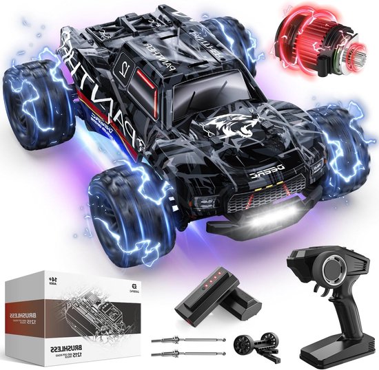 RC Monstertruck 1:14 – Afstandsbedienbare Auto – RC Truck – Offroad Voertuig – Crawler – Borstelloze Motor 4000 kW – Snelheid Tot 75 km/u – 4WD Vierwielaandrijving – 2 Li-Po Batterijen – 2.4 GHz Besturing
