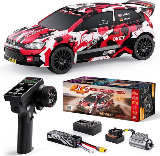 Snelle RC Auto 4WD Borstelloos Driftbaar tot 80 km/u met Gyro