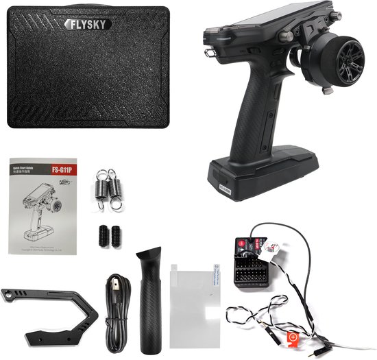 2,4 GHz 11-kanaals afstandsbediening, 3,5 inch IPS-scherm, dubbele antenne, zender en ontvanger set voor RC auto's en boten FS-G11P+FS-R11P set