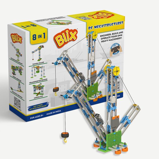 Blix RC Megastructure STEM Bouwset – RC Voertuig Bouwpakket – Technisch Speelgoed – Constructiespeelgoed – 8+ Jaar