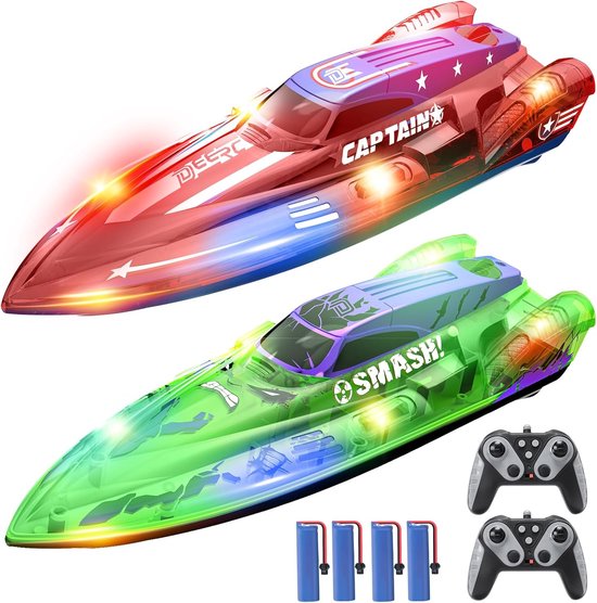 ShopHaven Bestuurbare bootjes - RC Raceboot met LED voor zwembad en meer