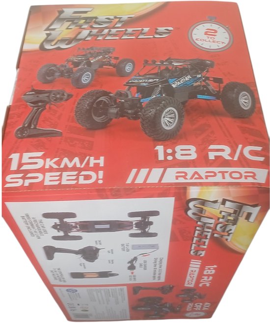 Fast wheels rally kart, 1:8, afstands bestuurbaar