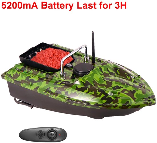 FishMaster RC Voerboot - Afstandsbediening - LED Nachtvissen - 5200mAh Batterij - Bereik van 500m -1500Gram Voerbak
