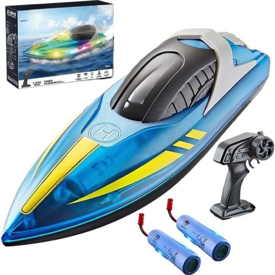SVN® Bestuurbare Boot - RC Boot - Boot op Bestuurbare Afstand - 2,4 GHz RC Boat Remote - Blauw - 25cm x 8cm x 7cm