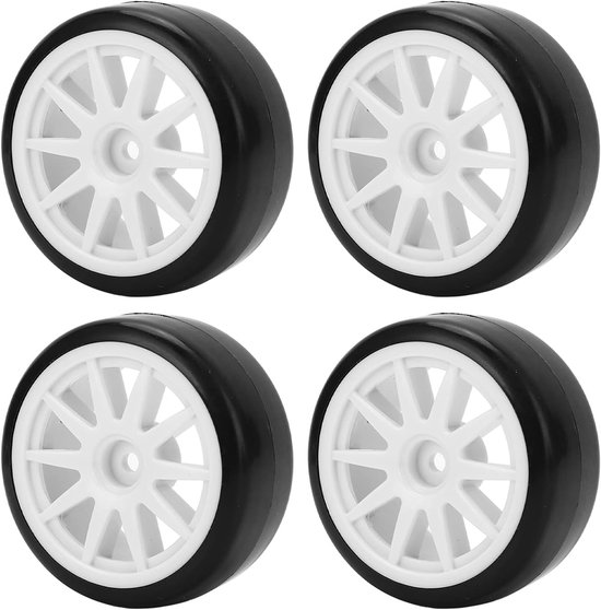 Allecto - RC Drift Wielen - Duurzaam - Zwart - 1/10 RC Auto - Onverharde Textuur - Geschikt voor RC Driftbanden - Voor 1/10 RC Model - 4 stuks