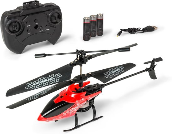 RWB® RC Helicopter - Bestuurbare Helicopter - Helicopter op Bestuurbare Afstand - Rood - ‎6 x 33 x 14 cm