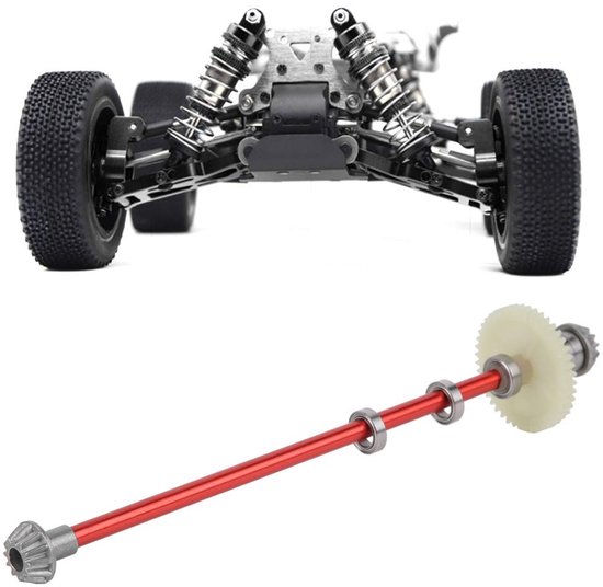 Allecto - RC Auto - Zinklegering - Upgrade Onderdeel - WLtoys 144001 - 1/14 Schaal - Aandrijfas - Geschikt voor RC Auto's - Zilveren model