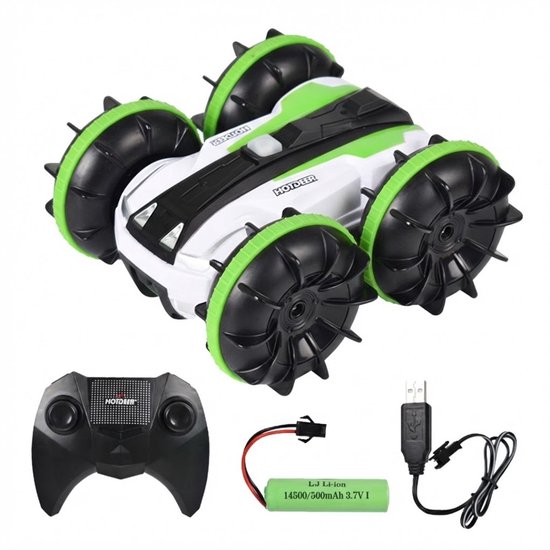 GILA Bestuurbare Auto All-Terrain - RC Auto met 2 Accu's - Waterdicht - Speelgoed Autos Jongens - Buitenspeelgoed - Race Car/Boot Land & Water - 1,5u Speelplezier - Radiografisch