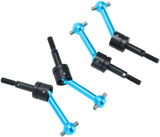 Allecto - Metalen aandrijfas - Upgrade onderdelen - Blauw - Compatibel met Tamiya TT02 - 1:10 RC auto vrachtwagen - CVD aandrijfas - Geschikt voor ...