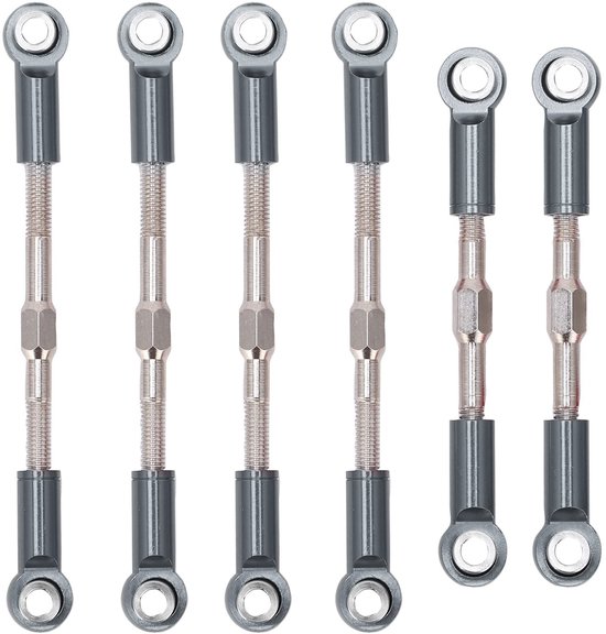 Allecto - Stuurstang - RC auto - Aluminium - Verstelbaar - Accessoire - 144001 124018 124019 - Geschikt voor 1/14 schaal - Zilver - Onderdelen - Up...