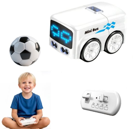 2.4G Afstandsbediening Slimme Bus (Wit) - Lijnvolgend, Gebaarvolgend & Ontwijkend, Educatief Interactief Speelgoedauto voor Kinderen