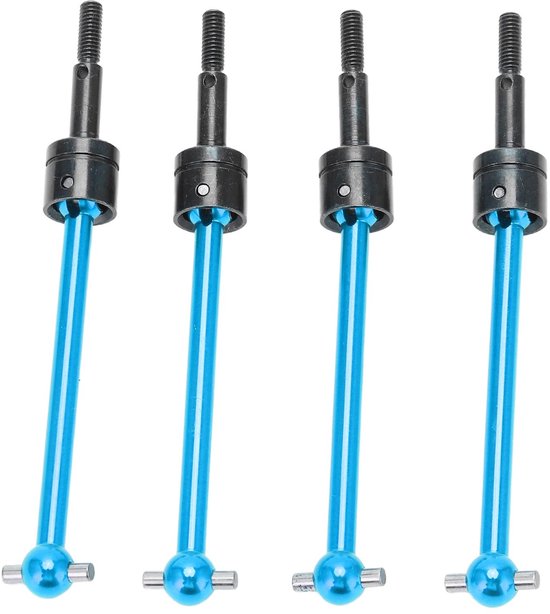 Allecto - Universele CVD aandrijfas - Upgrade onderdelen - Blauw - Metalen - Geschikt voor TT02B 1/10 RC Auto - RC CVD Aandrijfas Set - Blauw model