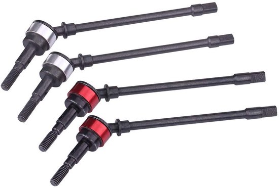 Allecto - RC Front Drive Axle - Hard Steel - SCX10 RC Car - Accessoires - Geschikt voor Remote Control Model - Zwart - 4 stuks
