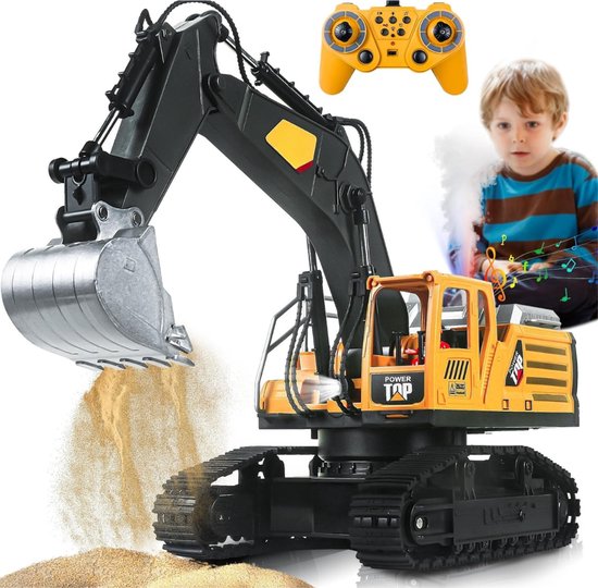 RONN® Bestuurbare Graafmachine - RC Graafmachine - Graafmachine op Bestuurbare Afstand - 1:20- Geel- ‎35cm x 14cm x 25cm; 1.13 kg