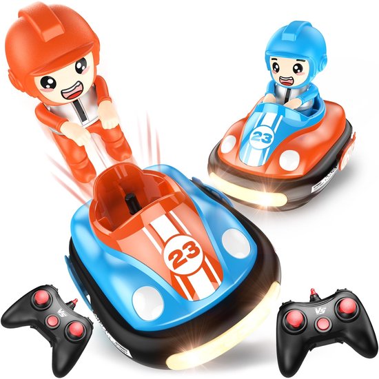 Afstandsbediening Auto Set (2 Auto ' S), Afstandsbediening Kinderscooter, Met Led-Verlichting, Geluidseffecten, Stunt Auto, Perfecte Afstandsbediening Bumper Auto, Geschikt Voor Kinderspeelgoed Voor Jongens En Meisjes Ouder Dan 3 Jaar