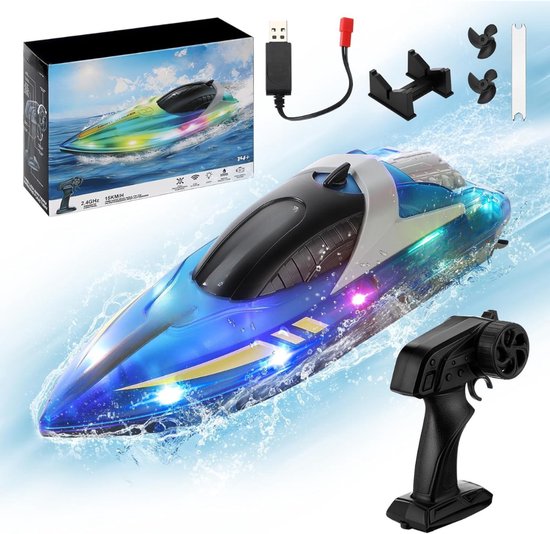 RONN® Bestuurbare Boot - RC Boot - Boot op Bestuurbare Afstand - Blauw - 25cm x 8cm x 7cm