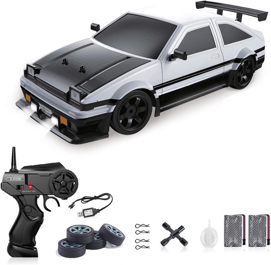 RC Drift Auto - Op afstand bestuurbare auto - Drift en race - LED verlichting sproeifunctie - 1:16 schaal