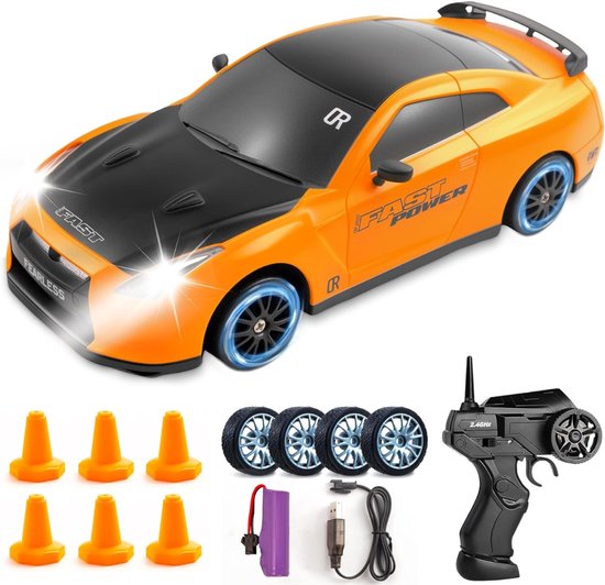 REN® RC Drift Car - RC Car - Geel - ‎21cm x 12cm x 13cm