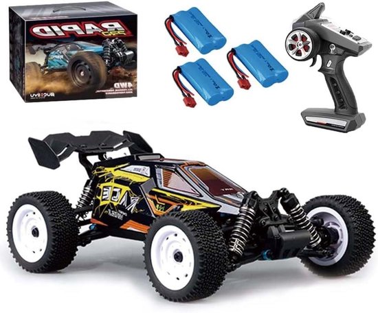 RC Auto - Op afstand bestuurbare auto - Offroad rijden - 4WD waterdicht - 28 cm lang - Geel