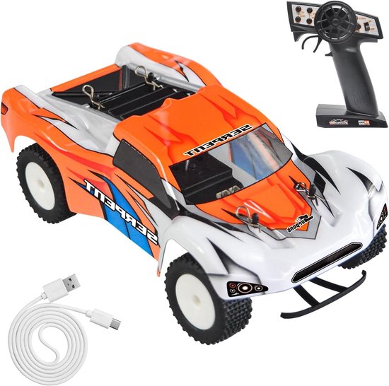 RC Auto - Afstandsbestuurde Buggy - Racen Binnen Buiten - Ingebouwde Gyro Stabilisatie - 1:24 Schaal - Oranje