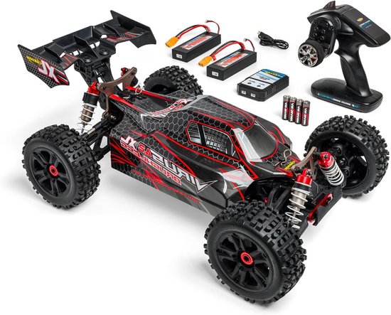 RC Auto - Afstandsbestuurbare auto - Snel racen - Krachtige borstelloze aandrijving - 505 mm - Zwart/rood