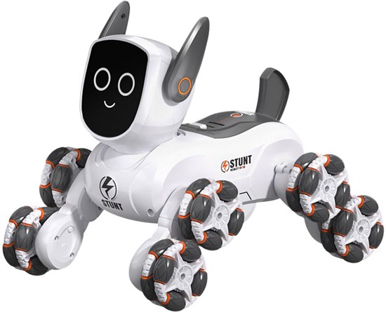 RC Robot Hond 8-Wiel – Slimme Bestuurbare Robot met LED Gezicht & 360° Stunts – Interactief Speelgoed met Afstandsbediening