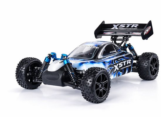 DrPhone ThunderX Pro 1:10 Hybride RC Buggy 4WD – Brushless en Nitro – 2.4GHz – RTR – Off Road Racewagen - Blauw