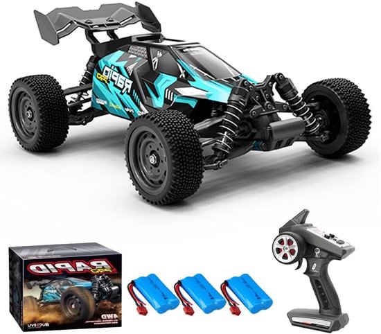 RC Auto Volwassenen - Afstandsbestuurde Auto - Hoge Snelheid Racen - Borstelloze Motor - 1/16 Schaal - Blauw