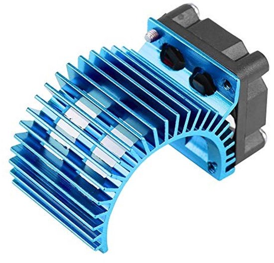 Allecto - RC Engine Heat Sink - Koeling - Inclusief ventilator - Blauw - Accessoire voor 1/10 elektrische RC auto - Geschikt voor 540/550 motor - M...