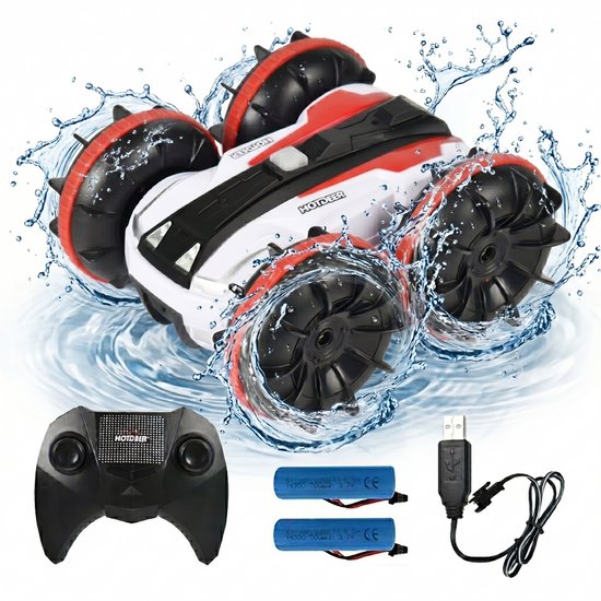 Kiddel RC Bestuurbare Auto en Boot - Afstandsbestuurbare Auto All Terrain - Radiografisch - Waterdicht - Met 2 Accu's voor Jongens en Meisjes