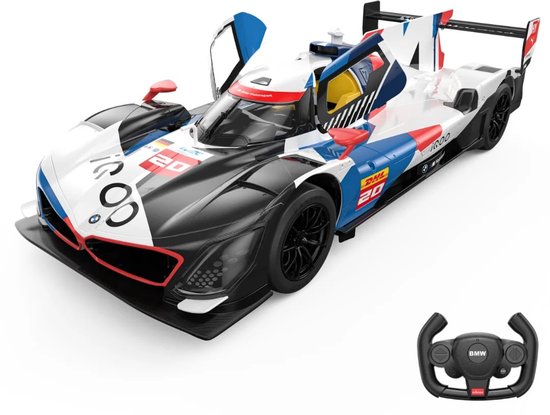 BMW M Hybrid V8 LMDh RC Raceauto 1:14 – Officieel Gelicentieerde Rastar Bestuurbare Auto – Gedetailleerd Schaalmodel met LED-Verlichting & 2.4GHz Afstandsbediening – Multi-Color