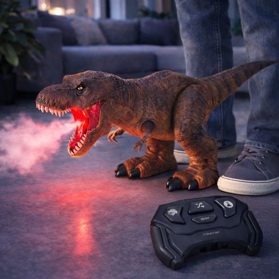 MikaMax RC T-Rex Dinosaurus Speelgoed - Met Afstandsbediening - Geluid & Stoom Effect - LED Verlichting - Elektronisch Dino