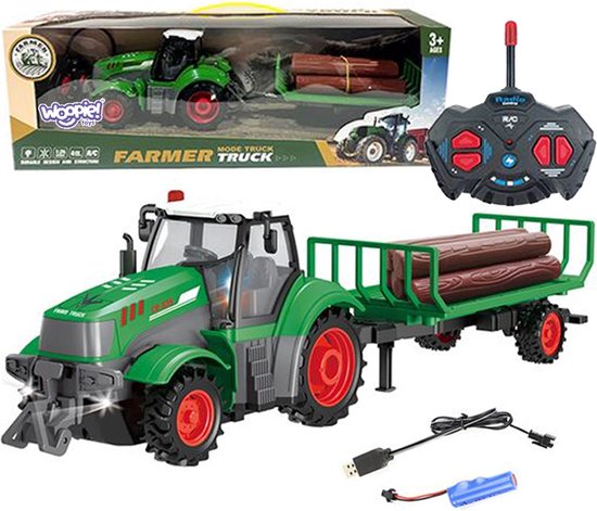 Woopie Rc-tractor met aanhanger - schaal 1:24 - UNI