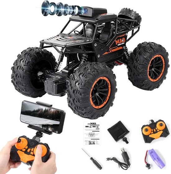 Afstandsbediening Off-Road Auto met Camera, All-Terrain 4WD Voertuig, 2.4G Hoogwaardige Snelheid en WiFi, Perfect Cadeau voor Kinderen en Volwassenen