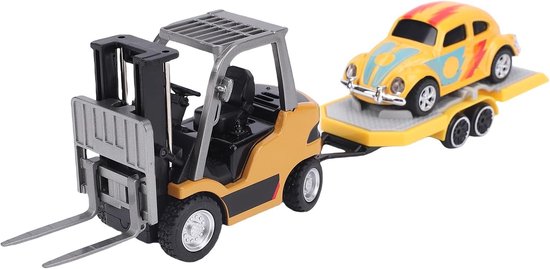 1/64 Schaal Radiografische Heftruck, 2.4GHz RC Heftruck, Transformeerbare Legervoertuig Speelgoed met Aanhangwagen en Verlichting, Perfect voor Kinderen en Volwassenen