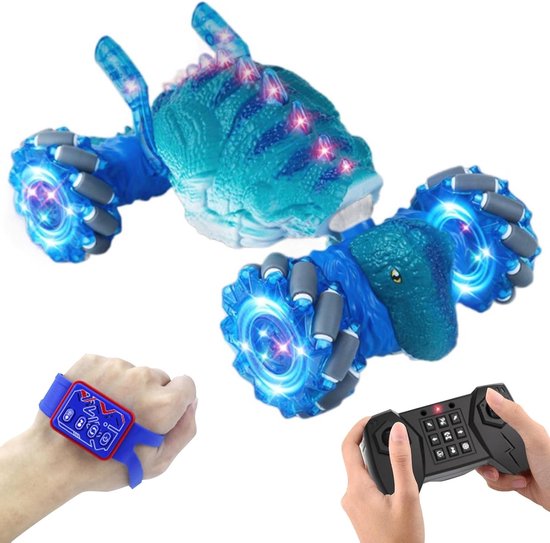 Dinosaurussen op afstand bestuurbare auto voor kinderen, speelgoed met horloge, buitenspeelgoed en plezier