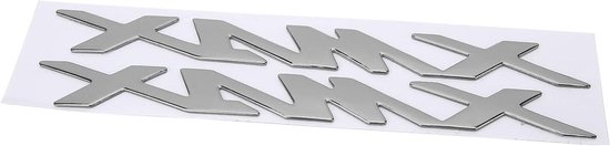 3D Motorfiets Embleem Stickers - Duurzame en Persoonlijke Decoratie voor Xmax 125 250 400, Hoogwaardige Materialen, 1 Paar Zilverkleurige Stickers