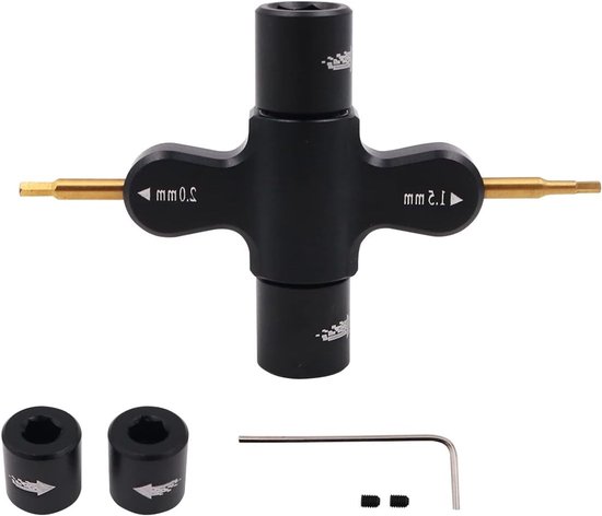 4 in 1 RC Hex Schroevendraaier van Aluminium Legering - Snelle Release Sleutel voor FPV Quadcopter, RC Drone en RC Auto's