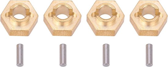 Hexagonale Adapter voor RC Auto's - 4-delige Set voor SCX24 90081 en 1/24 Modelvoertuigen, Hoogwaardige Messing Constructie, Verbeterde Prestaties en Duurzaamheid