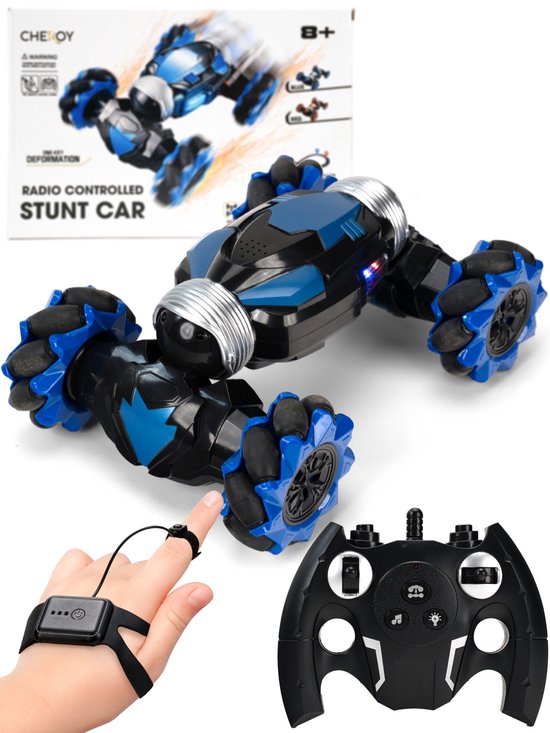 Chéroy RC Stunt Car - Blauw - Radiografisch Bestuurbare Stunt Auto - RC Auto - Hyper 4WD Twist - Offroad - Speelgoed voor Binnen en Buiten