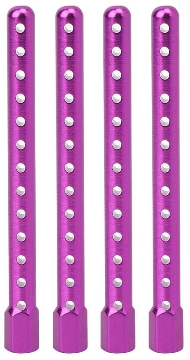 Allecto - RC Car Body Post Mounts - Aluminium Auto Shell Kolom - Purper - Duurzaam en Lichtgewicht - Geschikt voor 94102/94122/94103/94123 - 1/...