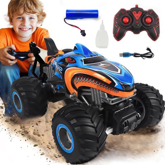 Monster RC Truck met Nevel, Licht en Muziek - 2.4GHz Afstandsbediening voor Snel en Stabiel Spel - Oplaadbare Off-road Speelgoedauto - Avontuurlijk Speelgoed voor Kinderen 4-12 Jaar