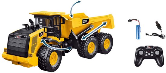 RC Bestuurbare Constructietruck Oplaadbaar met Licht en Geluid