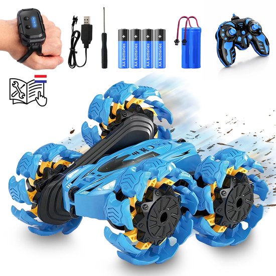 Activepiece® RC Afstandsbestuurbare Auto Offroad - RC 360 Stunt Car - Race Auto Radiografisch - ​​Bestuurbare Auto - Speelgoed voor Jongens - Buitenspeelgoed - Incl Extra Accu, 4 Batterijen & Nederlandstalige Handleiding
